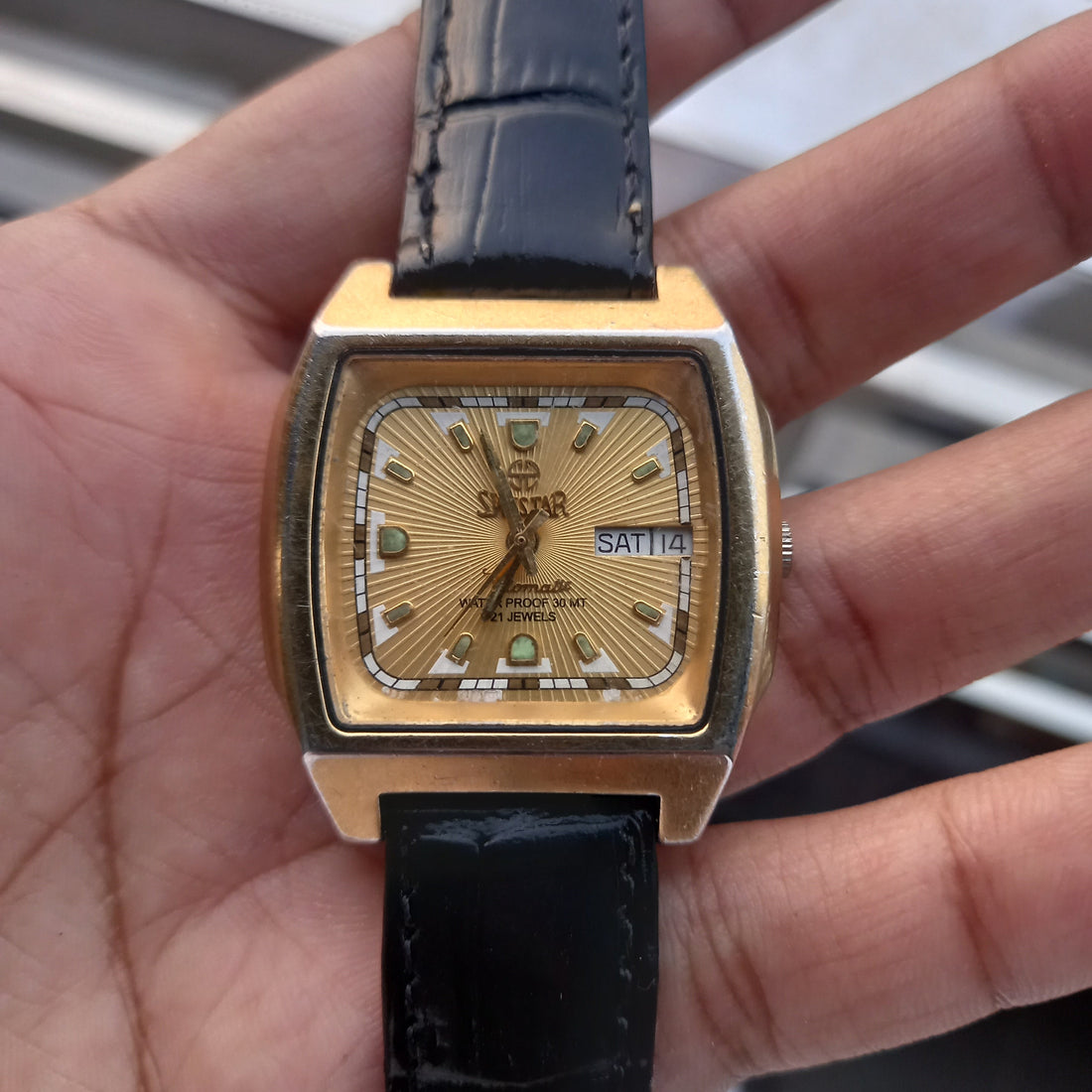 Swistar Gold 18K Plated Vintage Men's Watch