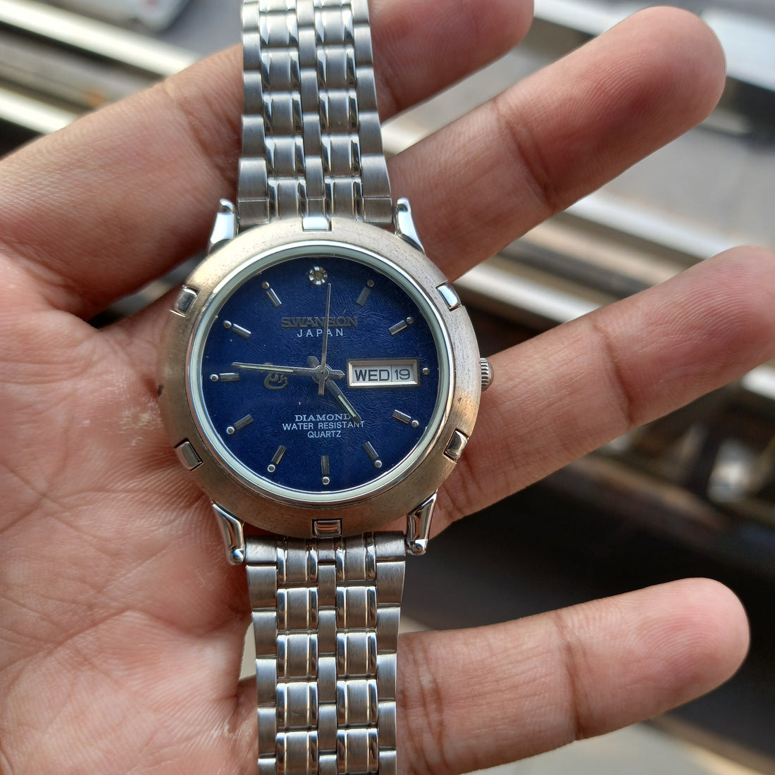 Swanson Japan Blue Dial Preowned Men's Watch Day/Date