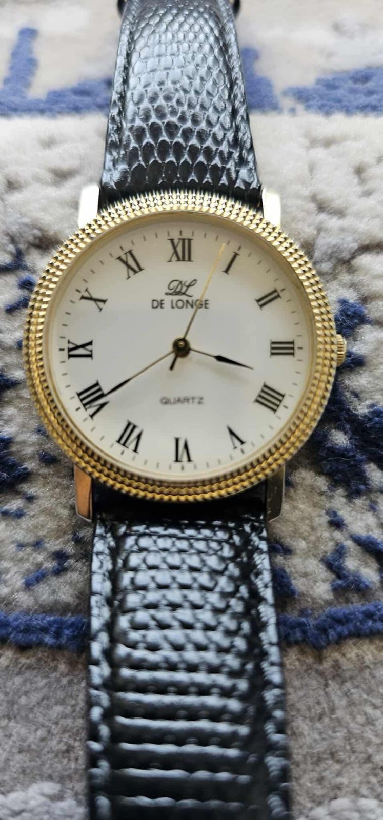 DE LONGE 1k Gold Plated Preowned Watch